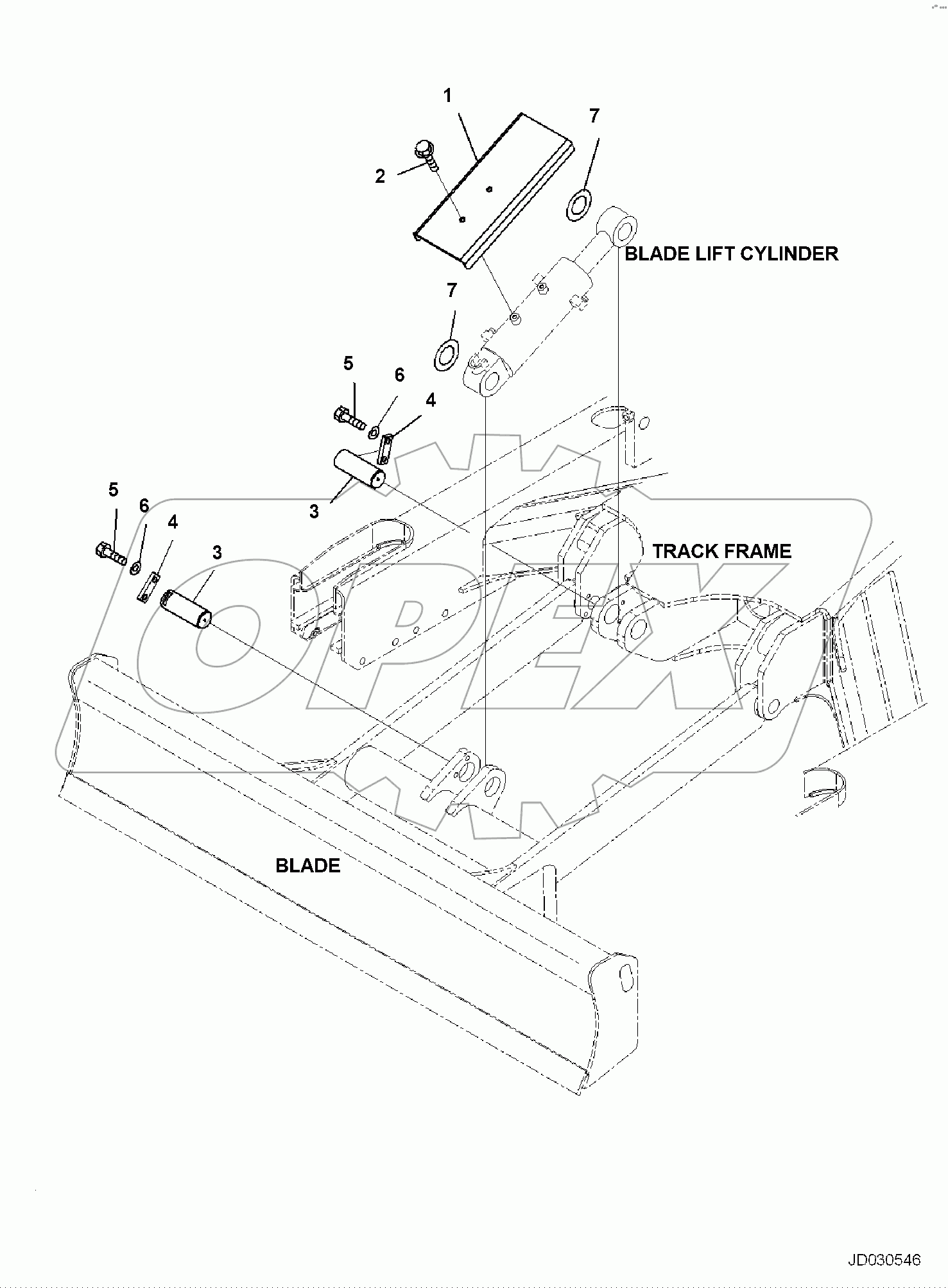  BLADE CYLINDER, COVER AND PIN