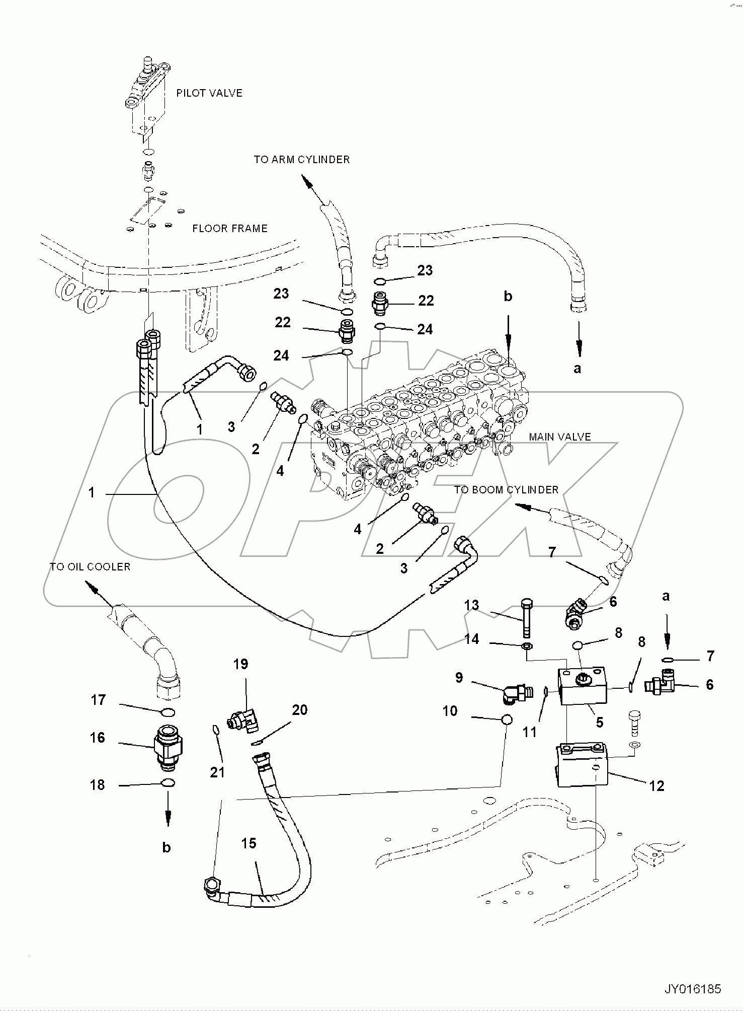  MAIN CONTROL VALVE, ATTACHMENT PIPING