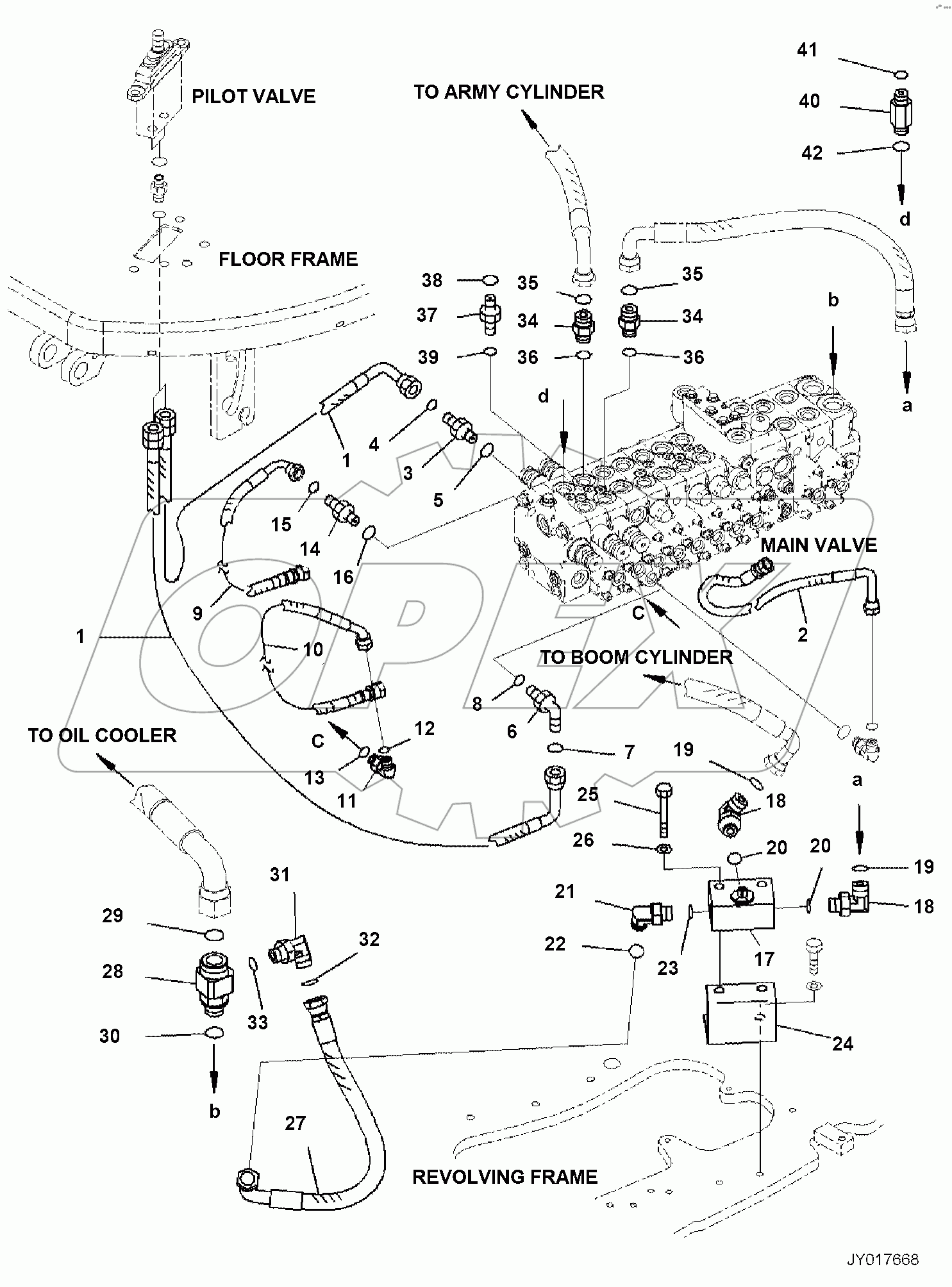  MAIN CONTROL VALVE, 2-ATTACHMENT, ATTACHMENT PIPING