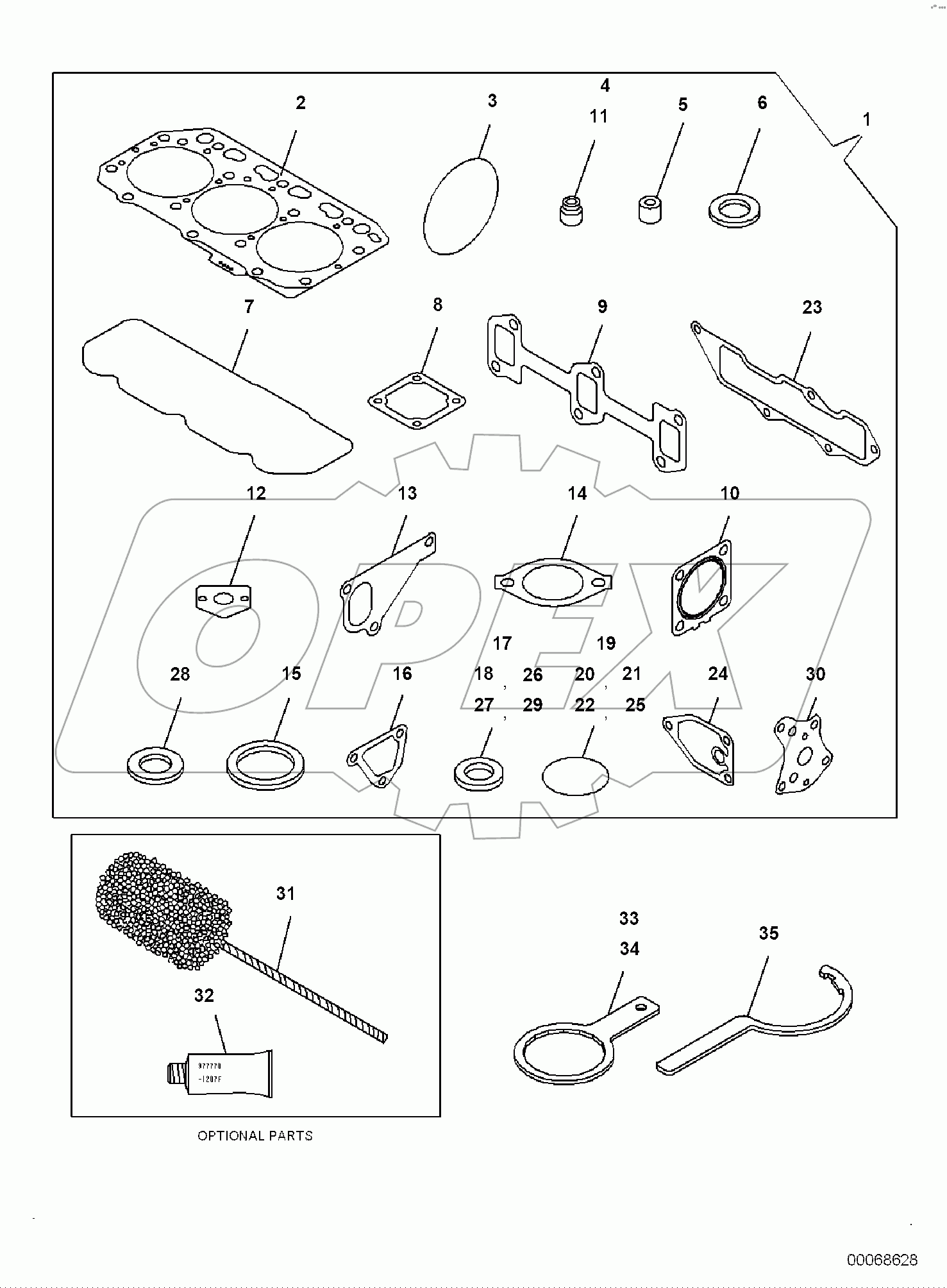  ENGINE, GASKET KIT AND TOOL