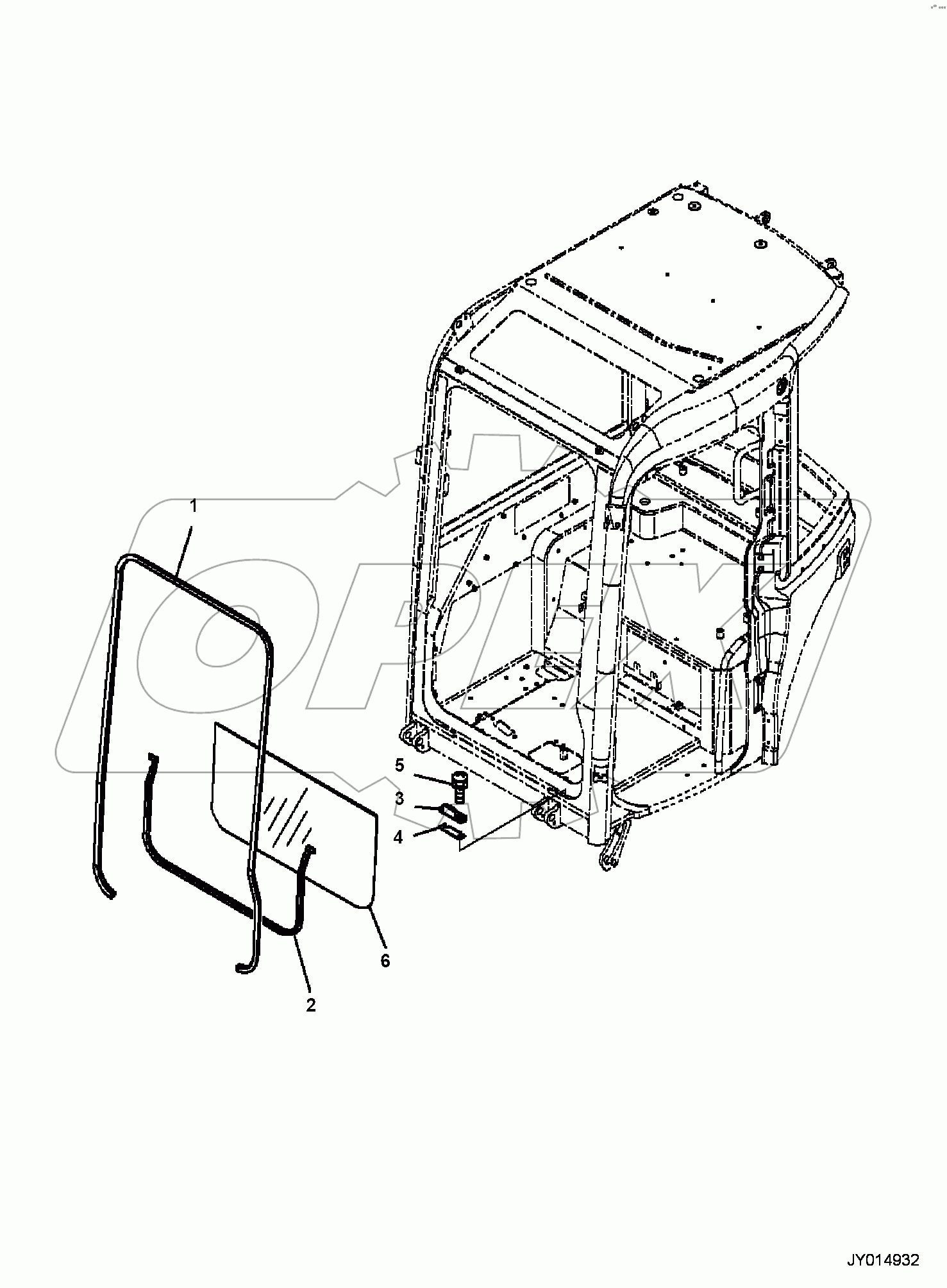  CAB, 1-ATTACHMENT, FRONT LOWER WINDOW