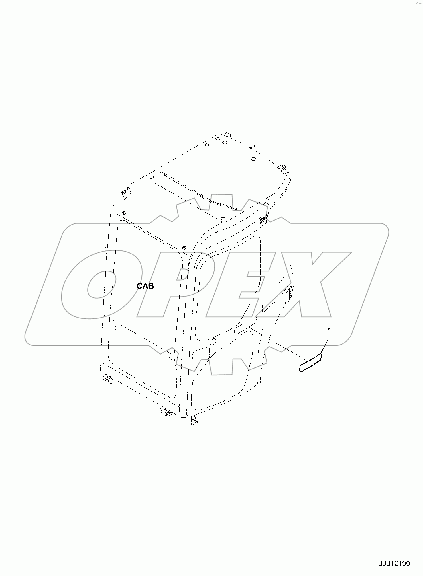  CAB, 1-ATTACHMENT, KOMATSU MARK
