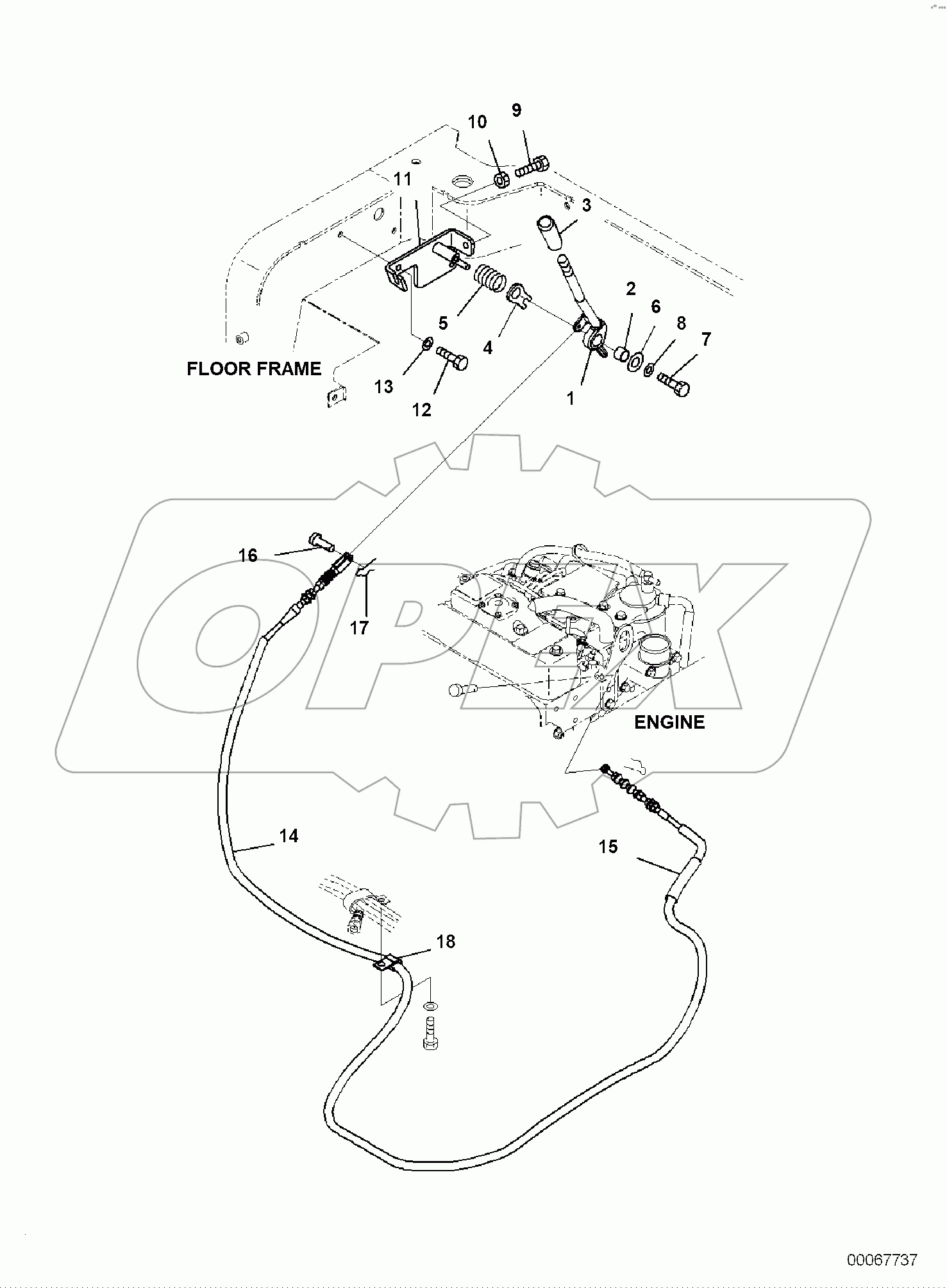  CAB, 1-ATTACHMENT, FUEL CONTROL LEVER