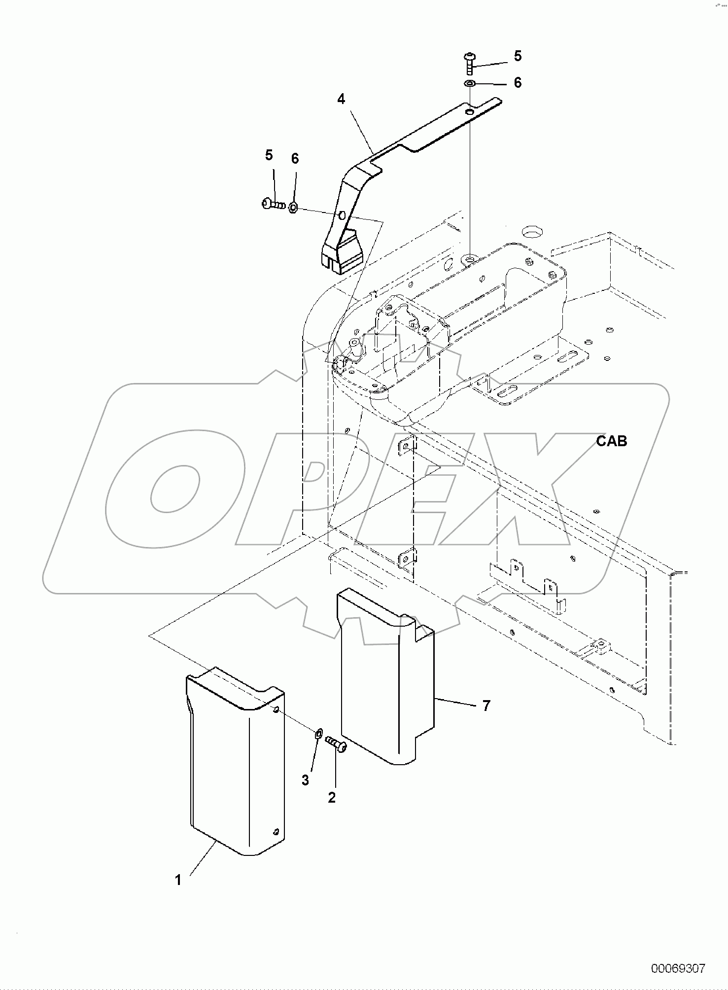  CAB, 1-ATTACHMENT, FLOOR COVER