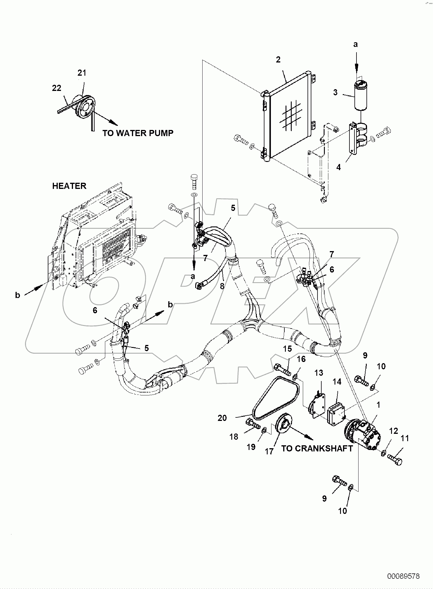 ENGINE, WITH AIR CONDITIONER, AIR CONDITIONER PIPING