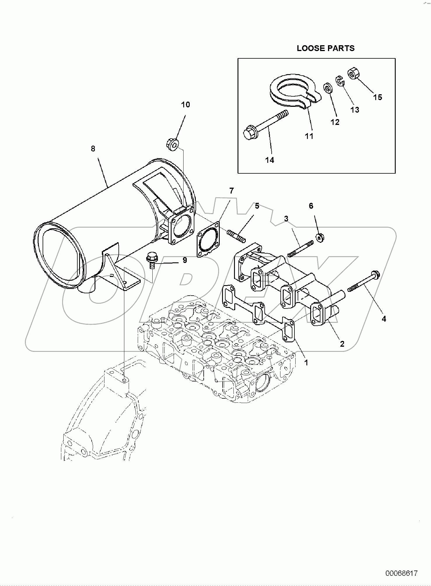  ENGINE, EXHAUST MANIFOLD AND MUFFLER