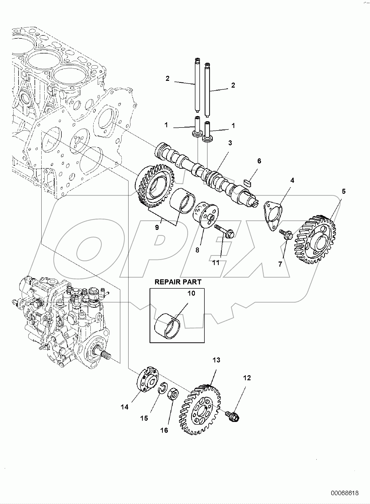  ENGINE, CAMSHAFT AND IDLE GEARSHAFT