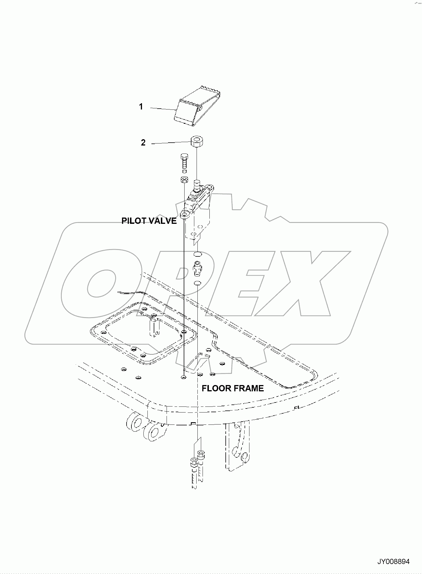  FLOOR FRAME, 1-ATTACHMENT, ATTACHMENT PEDAL