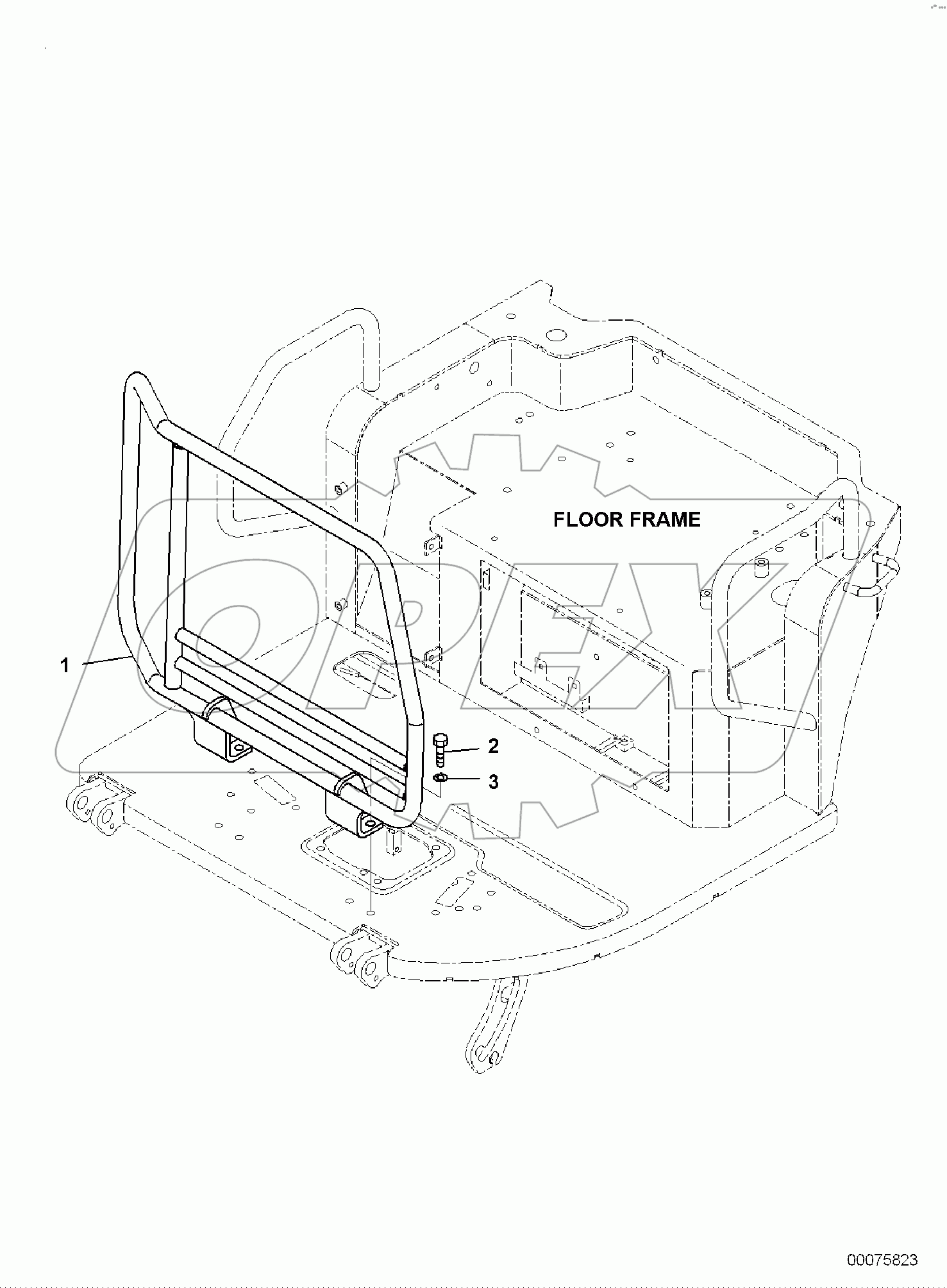  FLOOR FRAME, 1-ATTACHMENT, HANDRAIL
