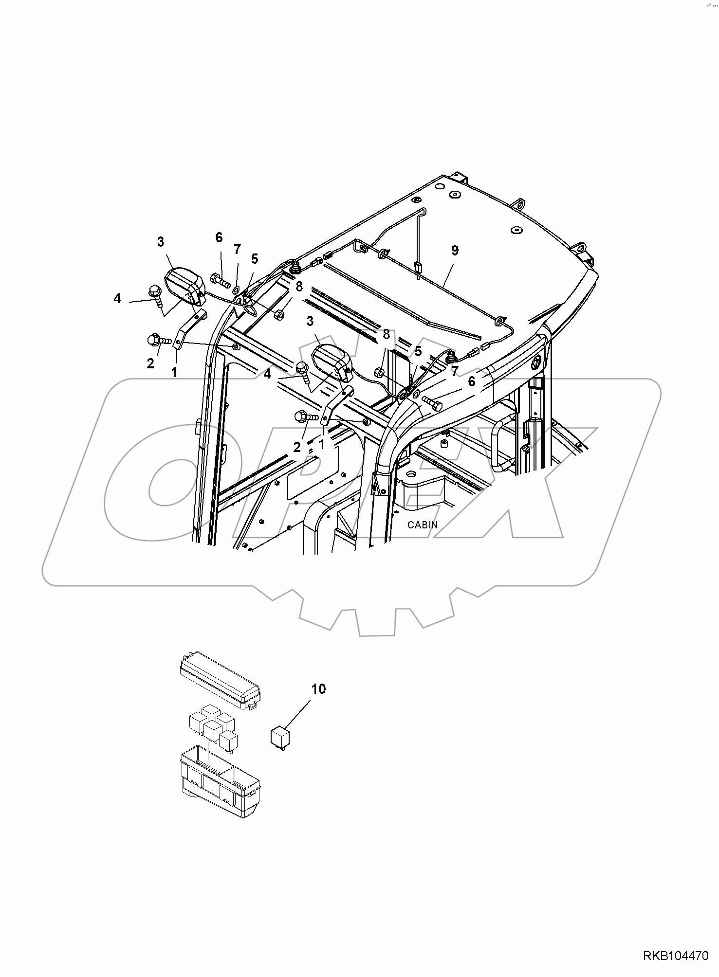  ADDITIONAL WORK LIGHTS, FOR CAB