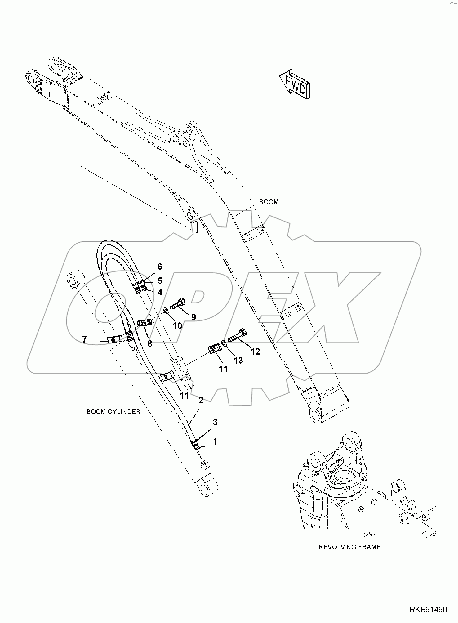  BOOM, BOOM CYLINDER PIPING