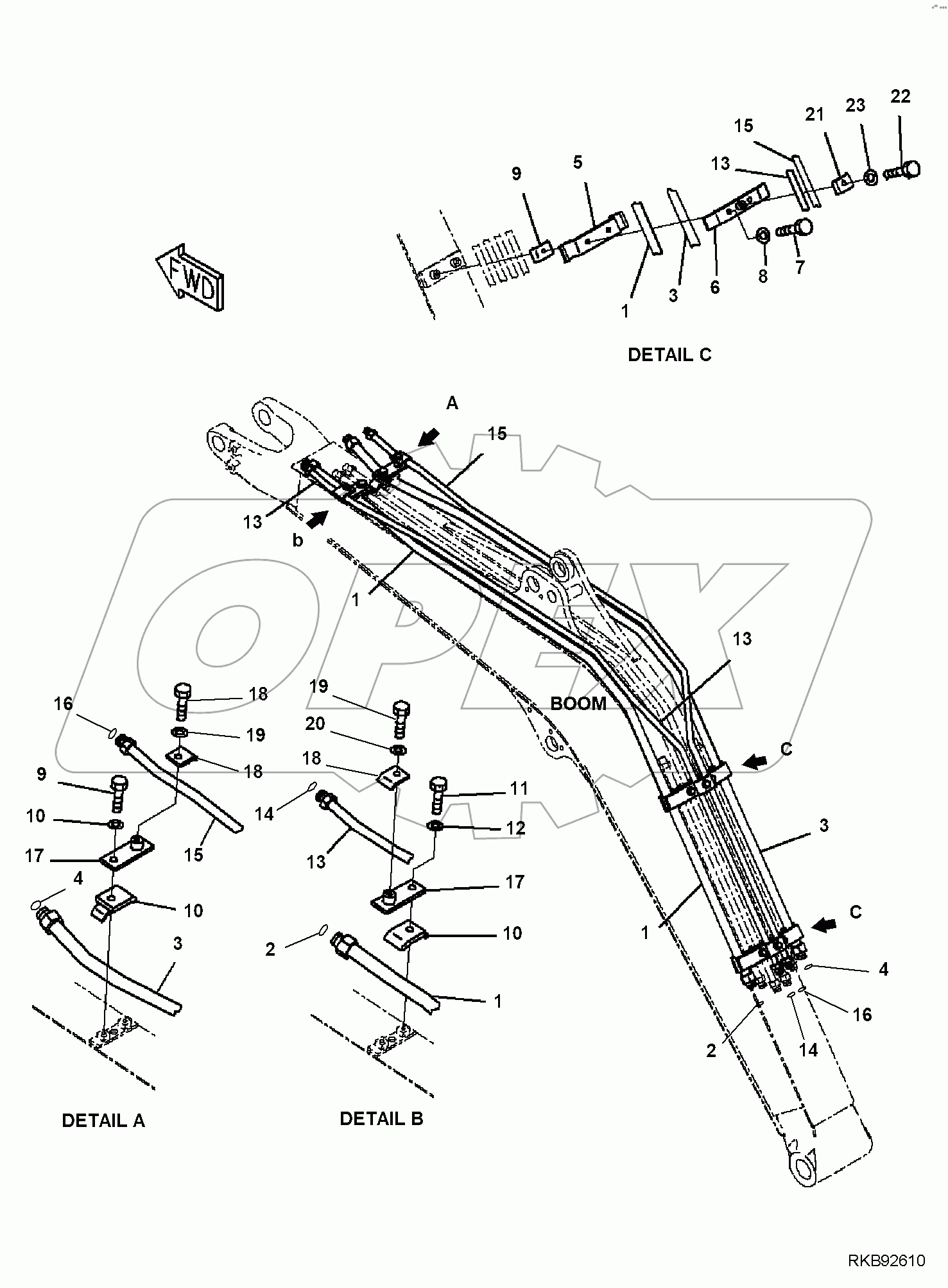  BOOM, 2-ATTACHMENT, 2-ATTACHMENT PIPING