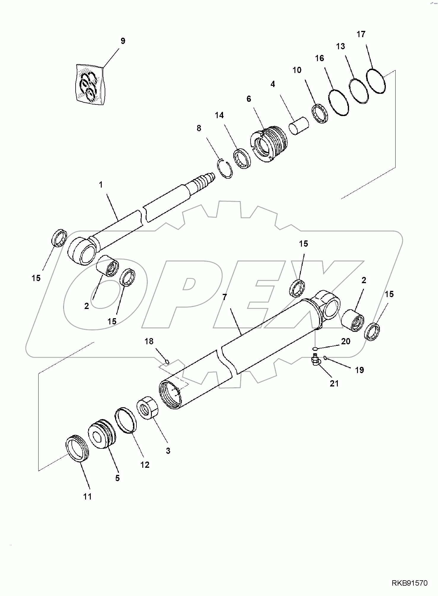  BOOM, 2-ATTACHMENT, INNER PARTS, ARM CYLINDER