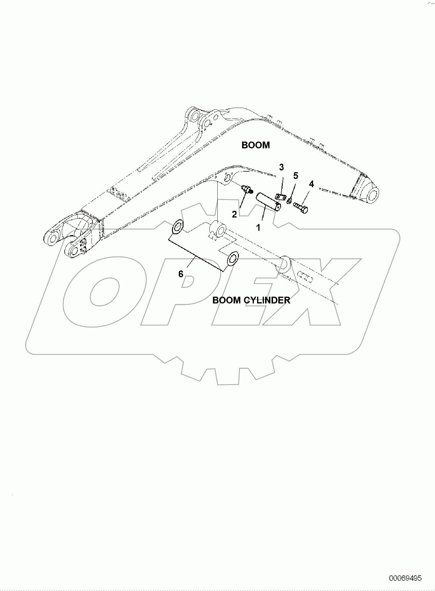  BOOM, 2-ATTACHMENT, PIN, BOOM CYLINDER