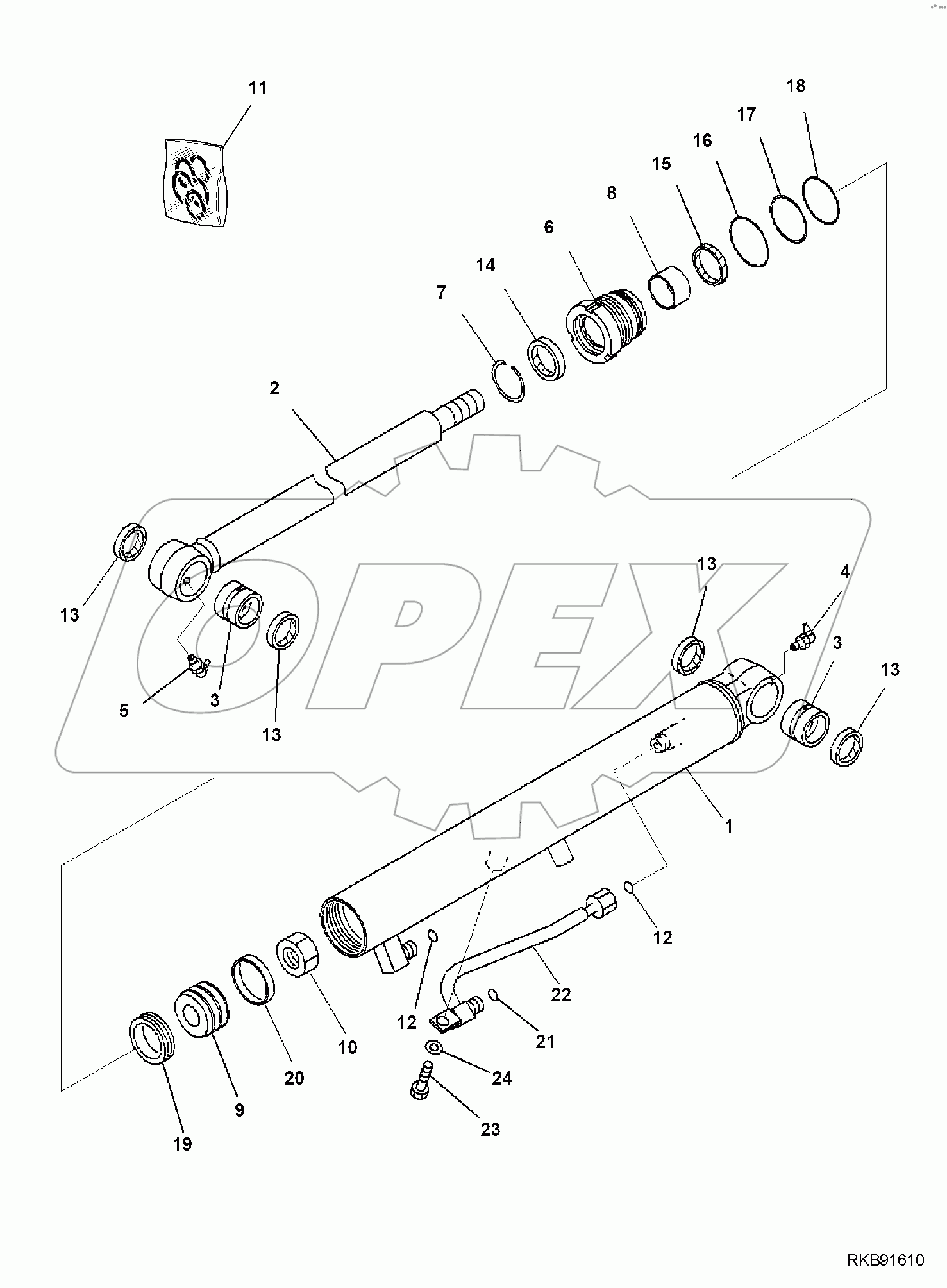  ARM, BUCKET CYLINDER, INNER PARTS