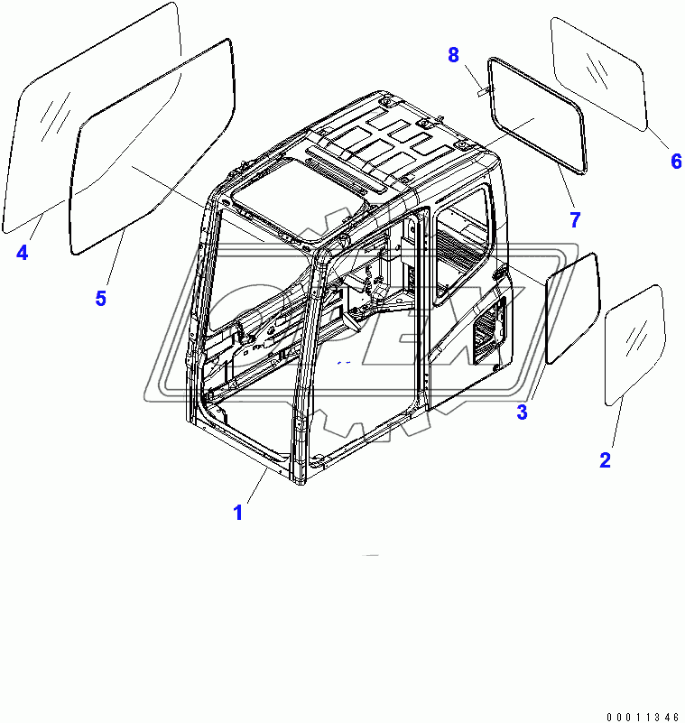  FLOOR FRAME (OPERATOR'S CAB) (CAB) (-40ЯC SPEC. AND COLD WEATHER A SPEC.)