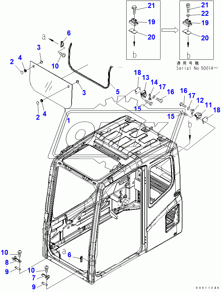  FLOOR FRAME (OPERATOR'S CAB) (FRONT LOWER WINDOW)
