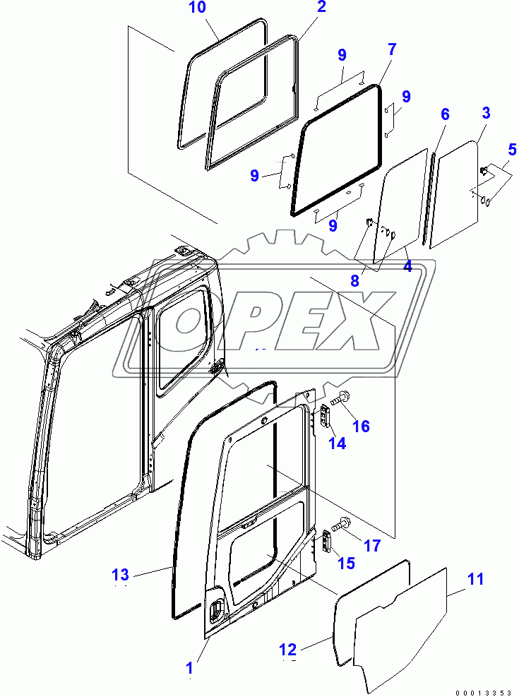  FLOOR FRAME (OPERATOR'S CAB) (DOOR) (FOR U.S.A.)