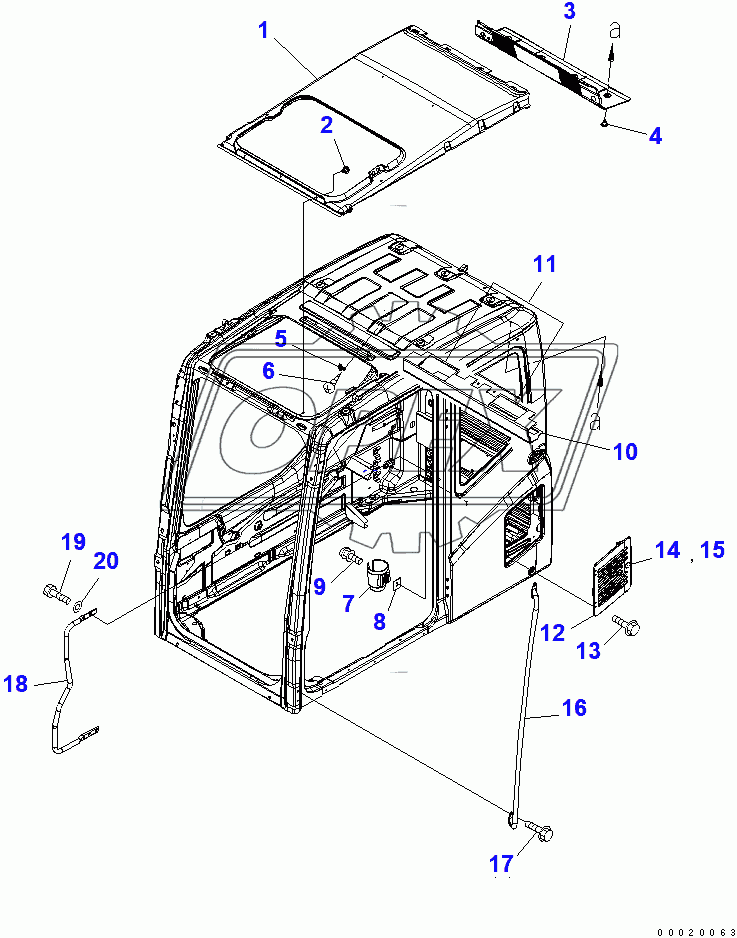  FLOOR FRAME (OPERATOR'S CAB) (ACCESSORIES) (FOR BIG WIND AIR CONDITIONER)