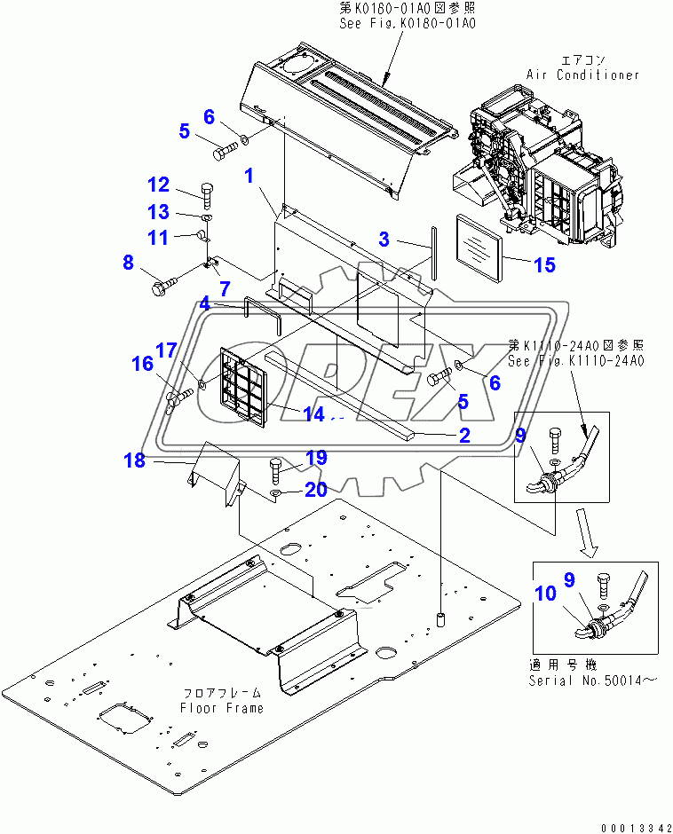  FLOOR FRAME (CAB IN PARTS) (PARTITION AND FOOT DUCT)