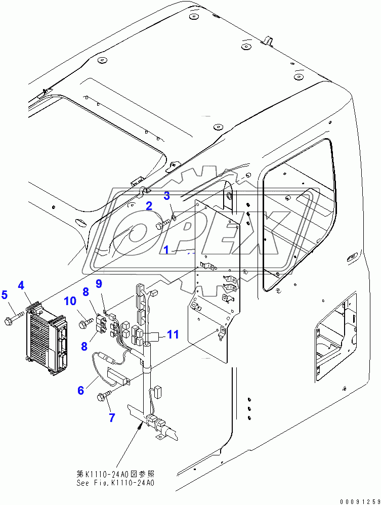  FLOOR FRAME (CAB IN PARTS) (SUB PANEL) (WITHOUT AIR CONDITIONER)