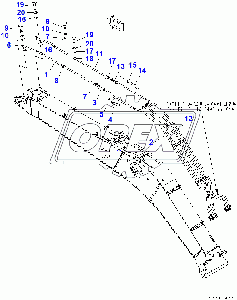 BOOM (BUCKET CYLINDER PIPING)