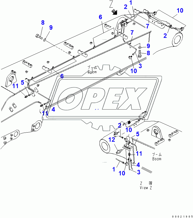  BOOM (LUBRICATION PIPING) (LOADER)