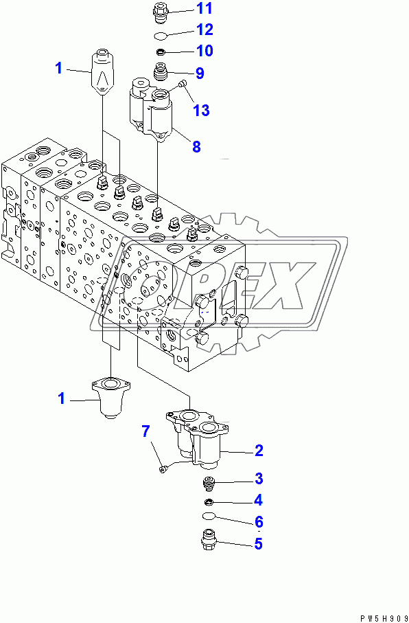  CONTROL VALVE (1-ACTUATOR) (2/23) (FOR LOADER)