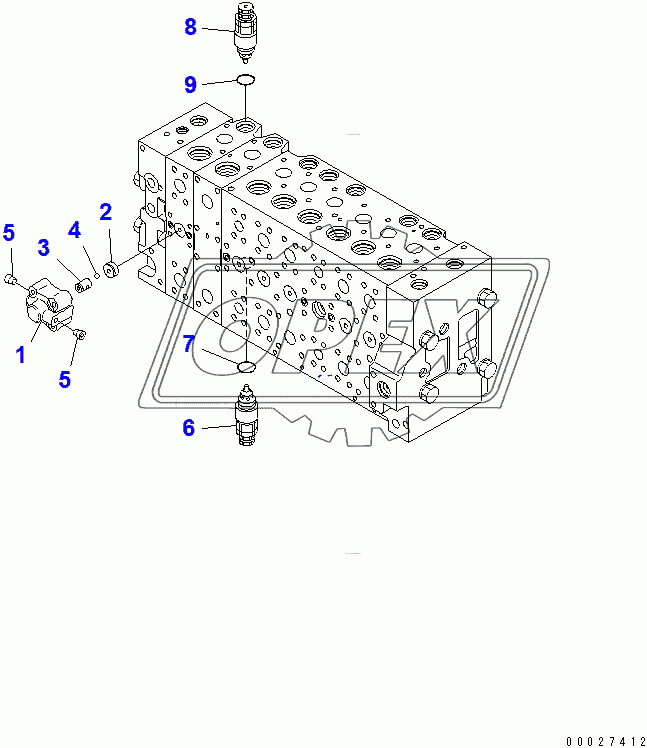  CONTROL VALVE (1-ACTUATOR) (23/23) (FOR LOADER)