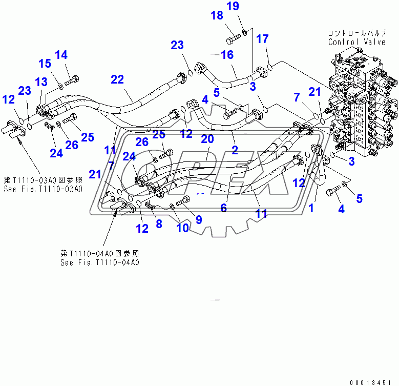  ARM AND BUCKET PIPING (ANTI-DROP VALVE)