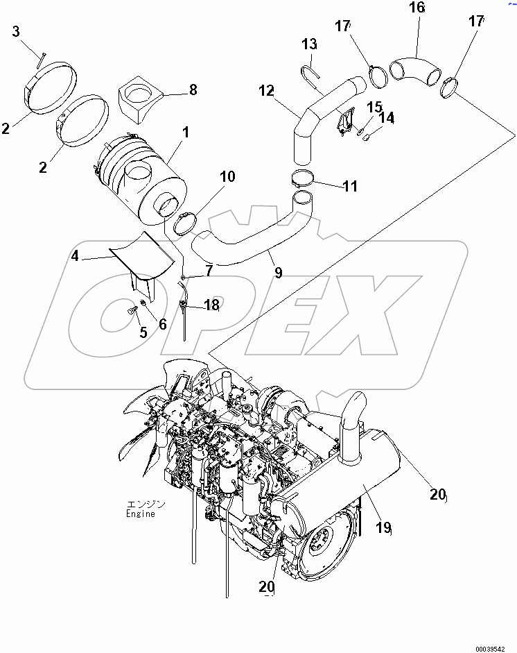  AIR CLEANER CONNECTION (WITH PRE-CLEANER)