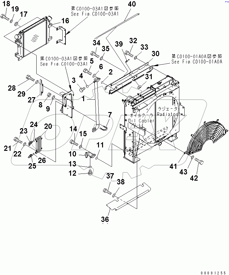  COOLING (AFTERCOOLER) (WITHOUT AIR CONDITIONER)(#52049-)