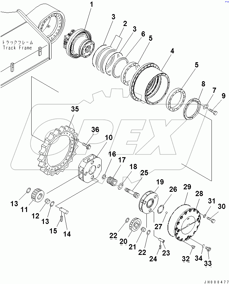  FINAL DRIVE (L.H.)(#52605-)