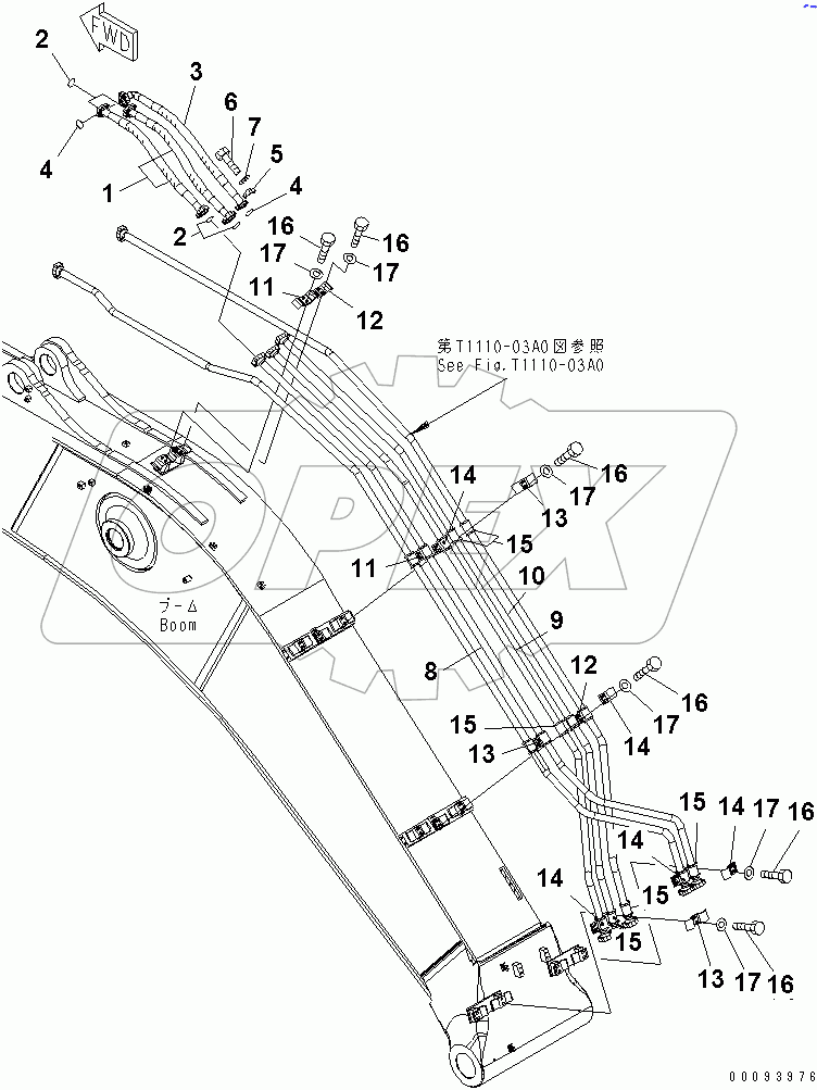  BOOM (ARM CYLINDER PIPING)(#52446-)