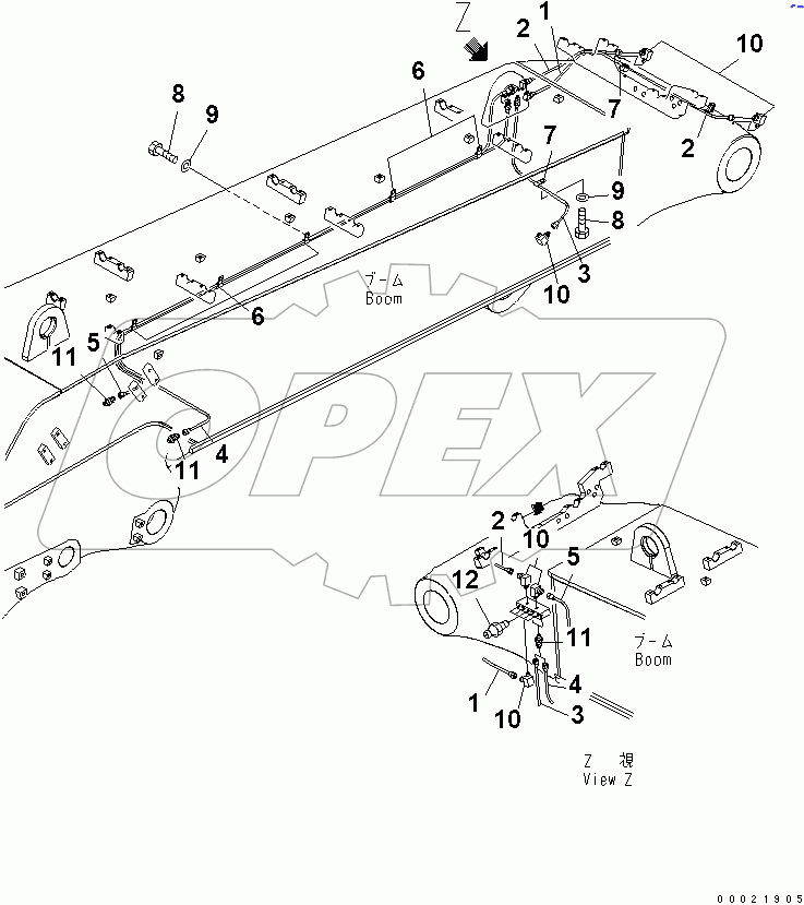  BOOM (LUBRICATION PIPING) (LOADER)