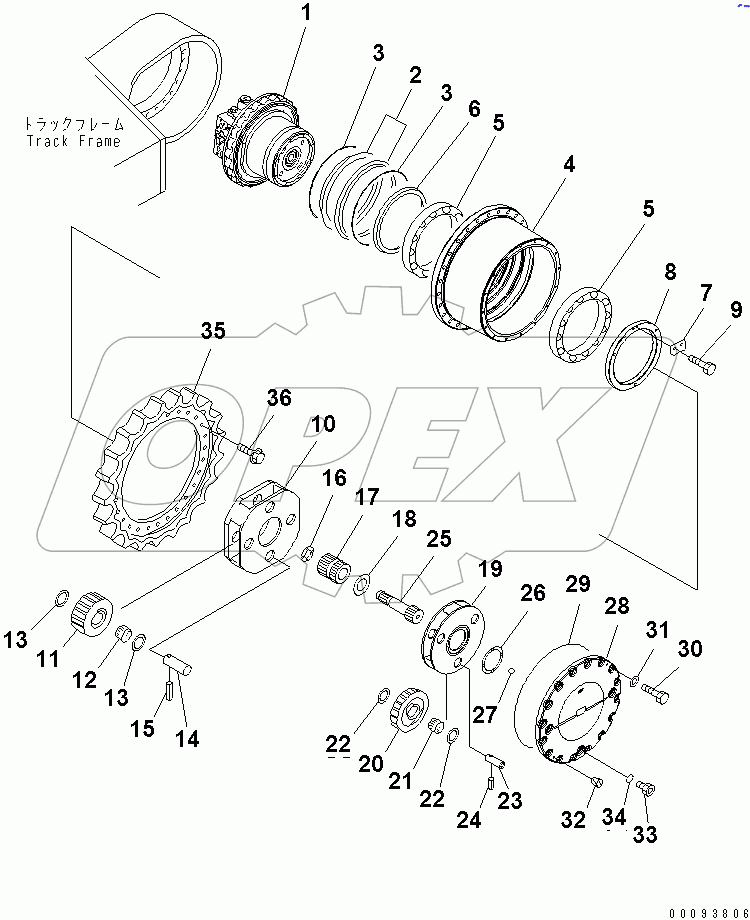  FINAL DRIVE ASSEMBLY (SUPPLY PARTS)(#52356-)
