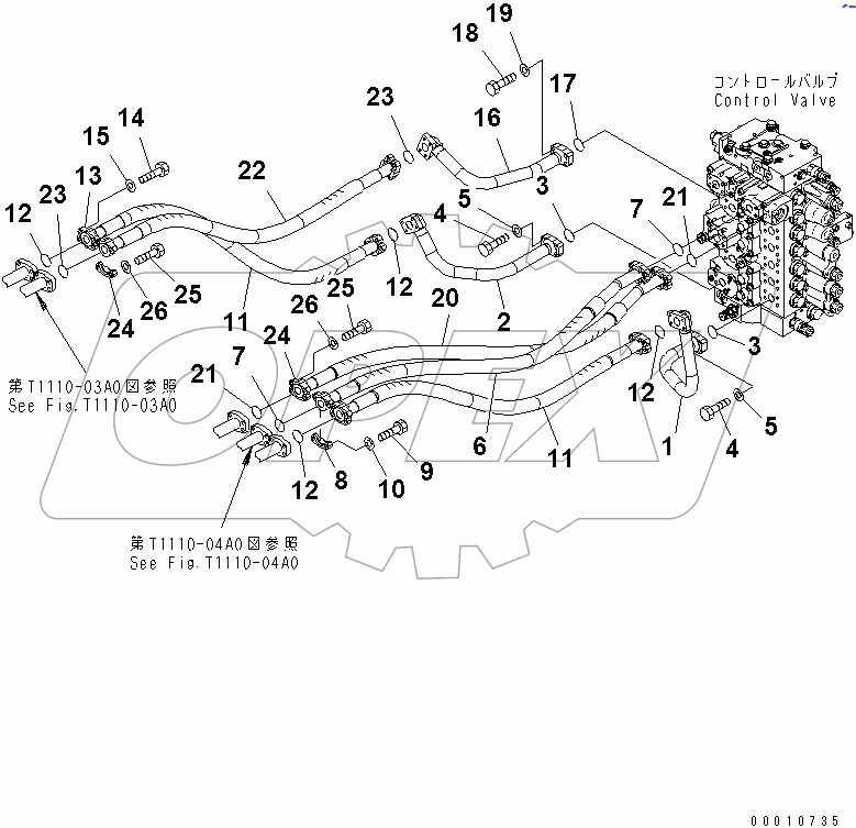  ARM AND BUCKET PIPING