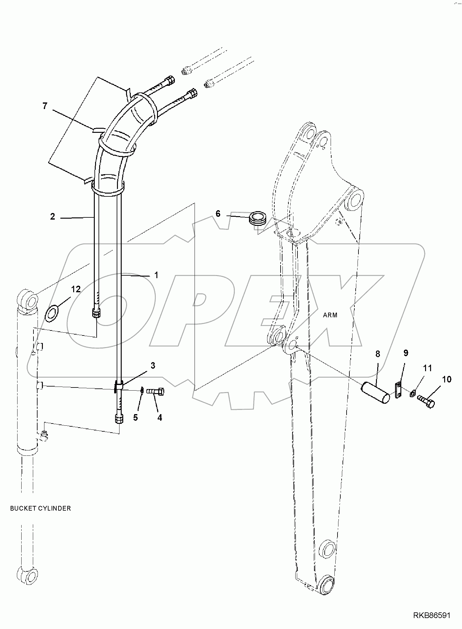  ARM, 2000MM ARM, PHOCOMEX, BUCKET CYLINDER PIPING