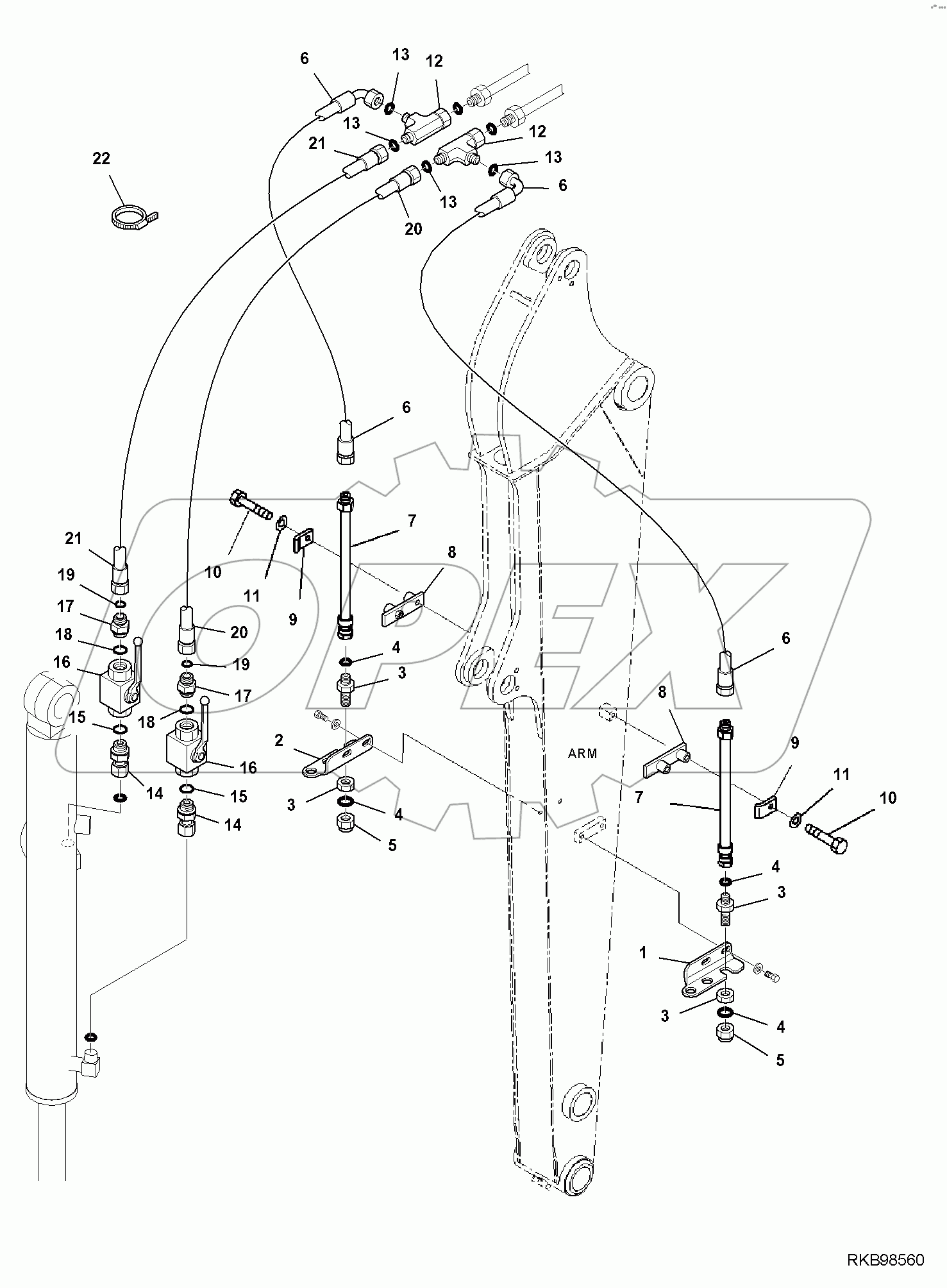  CLAMSHELL BUCKET LINE, WITH LONG ARM