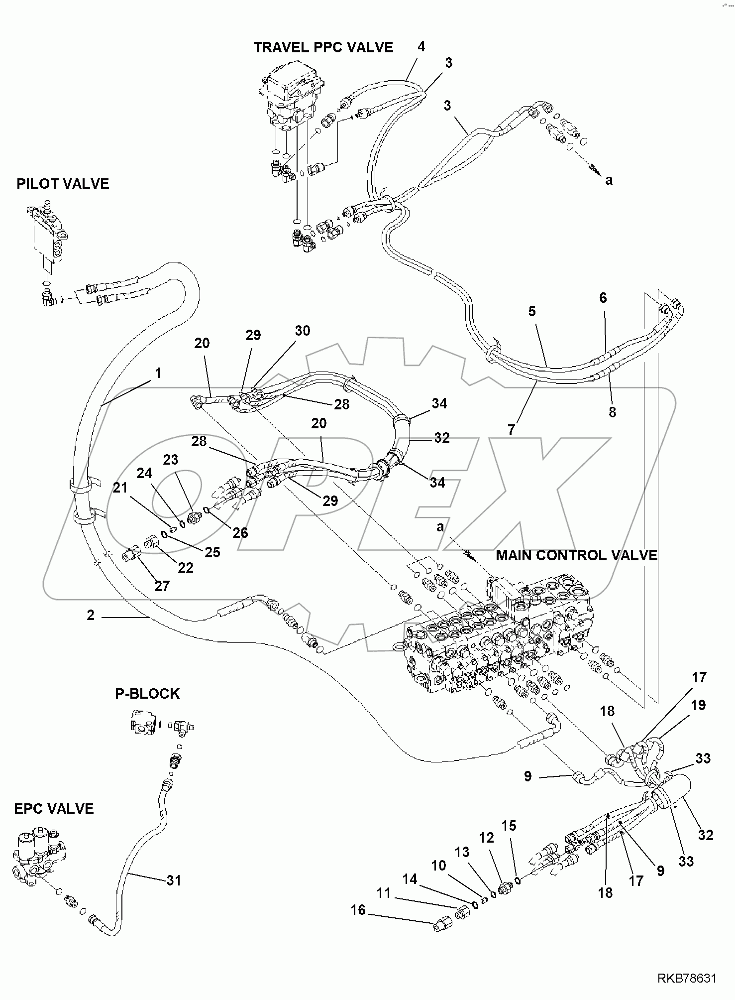  MAIN CONTROL VALVE, P.P.C. LINES