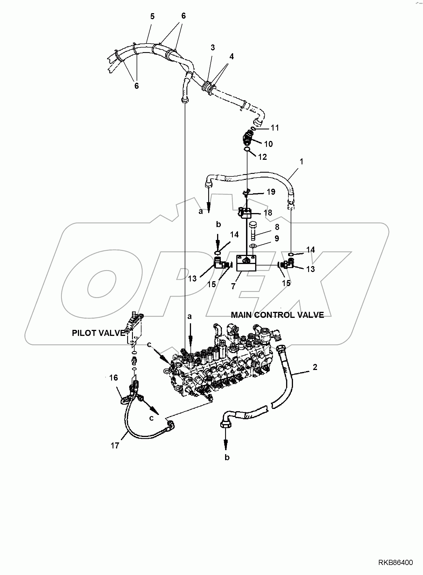  MAIN CONTROL VALVE, ATTACHMENT PIPING