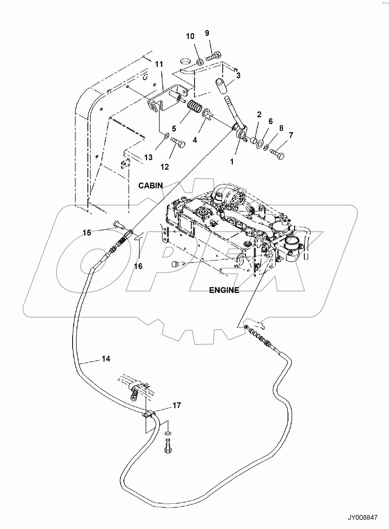  CAB, 1-ATTACHMENT, FUEL CONTROL LEVER
