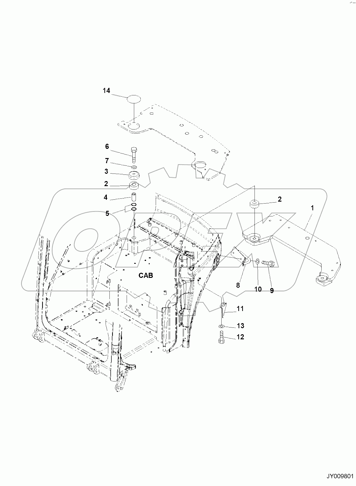  CAB, 1-ATTACHMENT, CAB MOUNTING