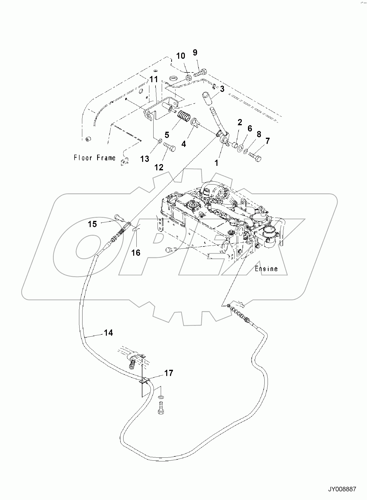  FLOOR FRAME, FUEL CONTROL LEVER