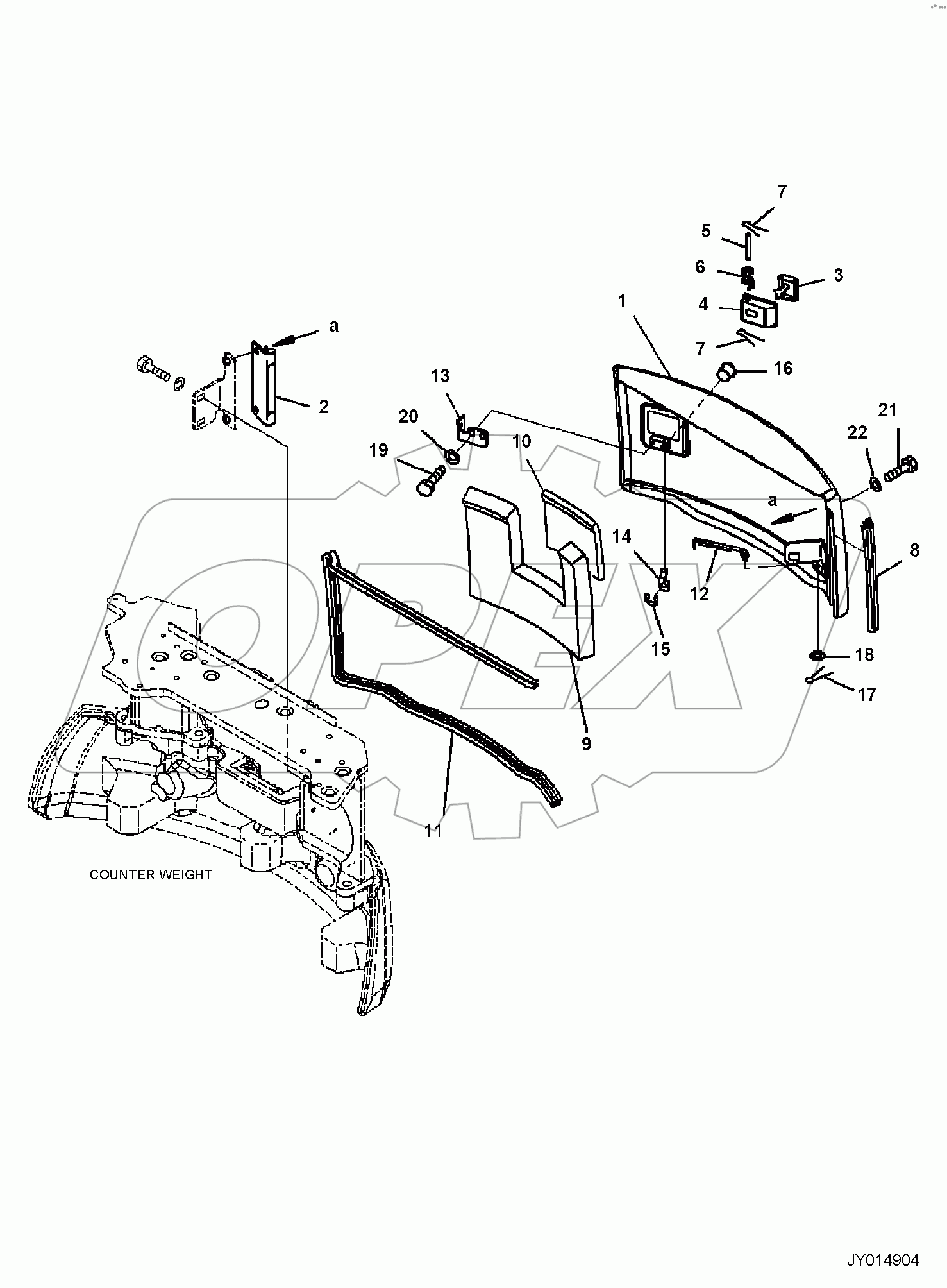  HOOD, FOR ROPS CANOPY, REAR HOOD