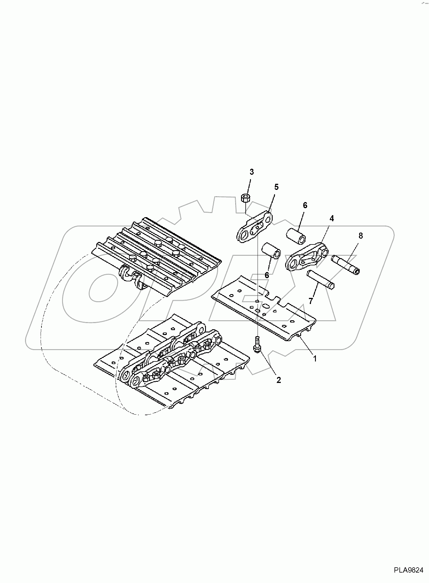  TRACK SHOE ASSEMBLY, STEEL, (1/2)