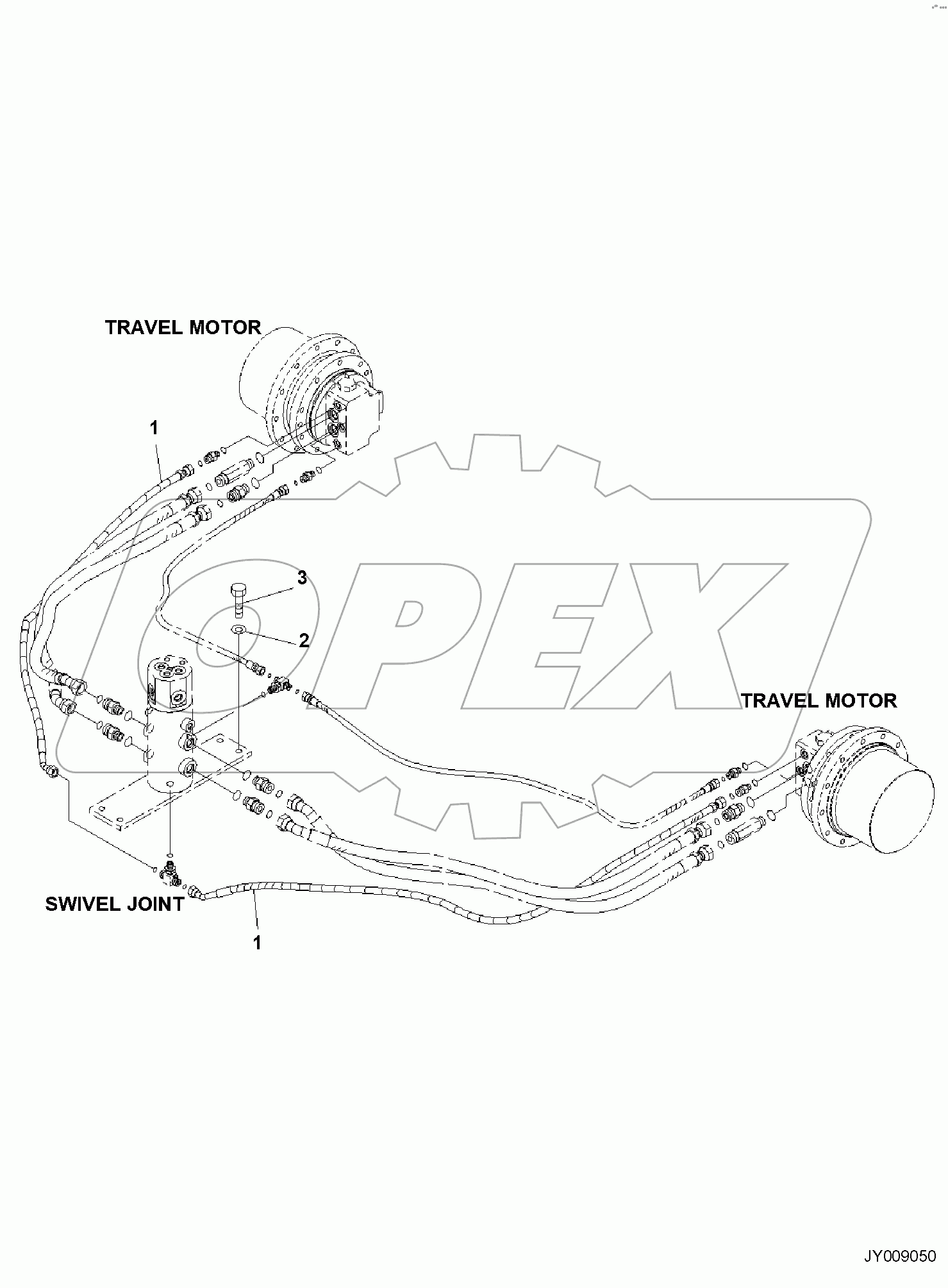  TRACK FRAME, DRAIN LINES, SWIVEL JOINT