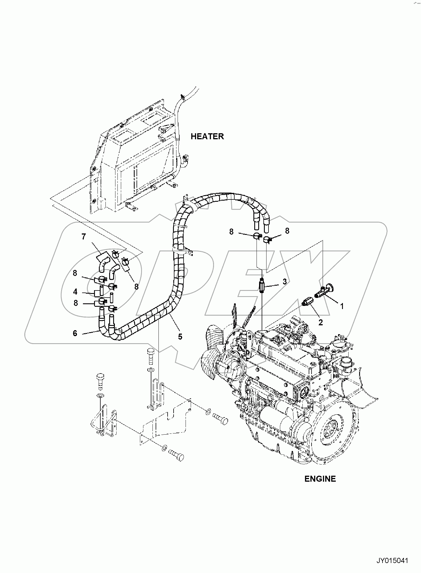  ENGINE UNIT, WITH AIR CONDITIONER, HEATER PIPING