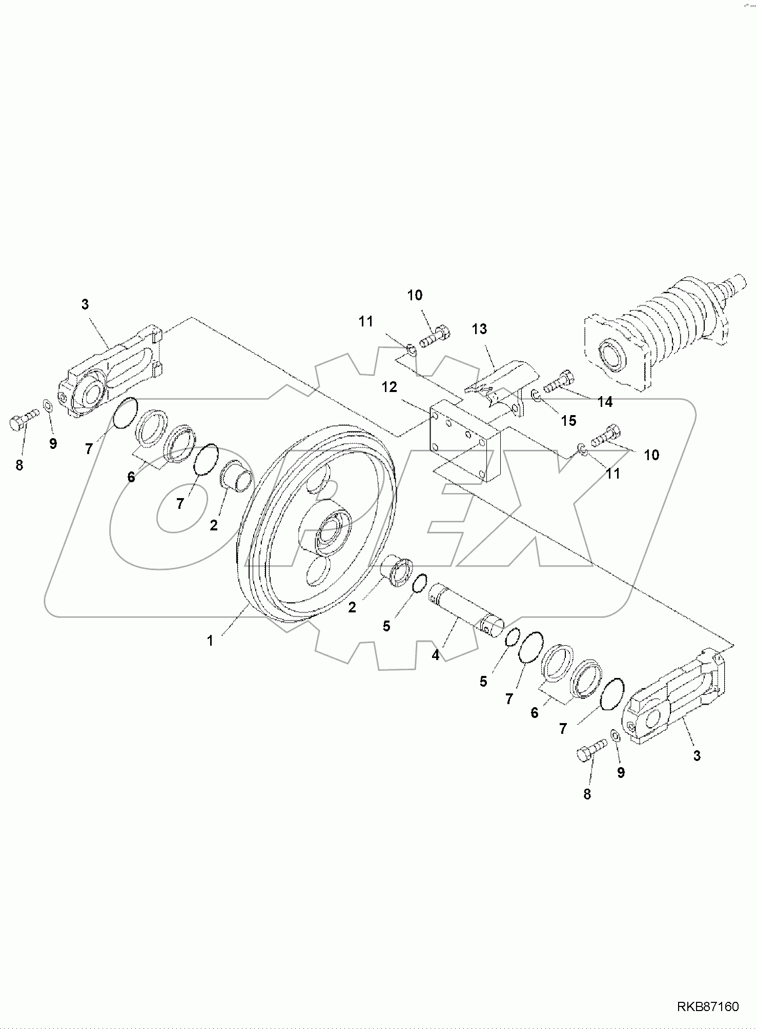  TRACK FRAME, FRONT IDLER