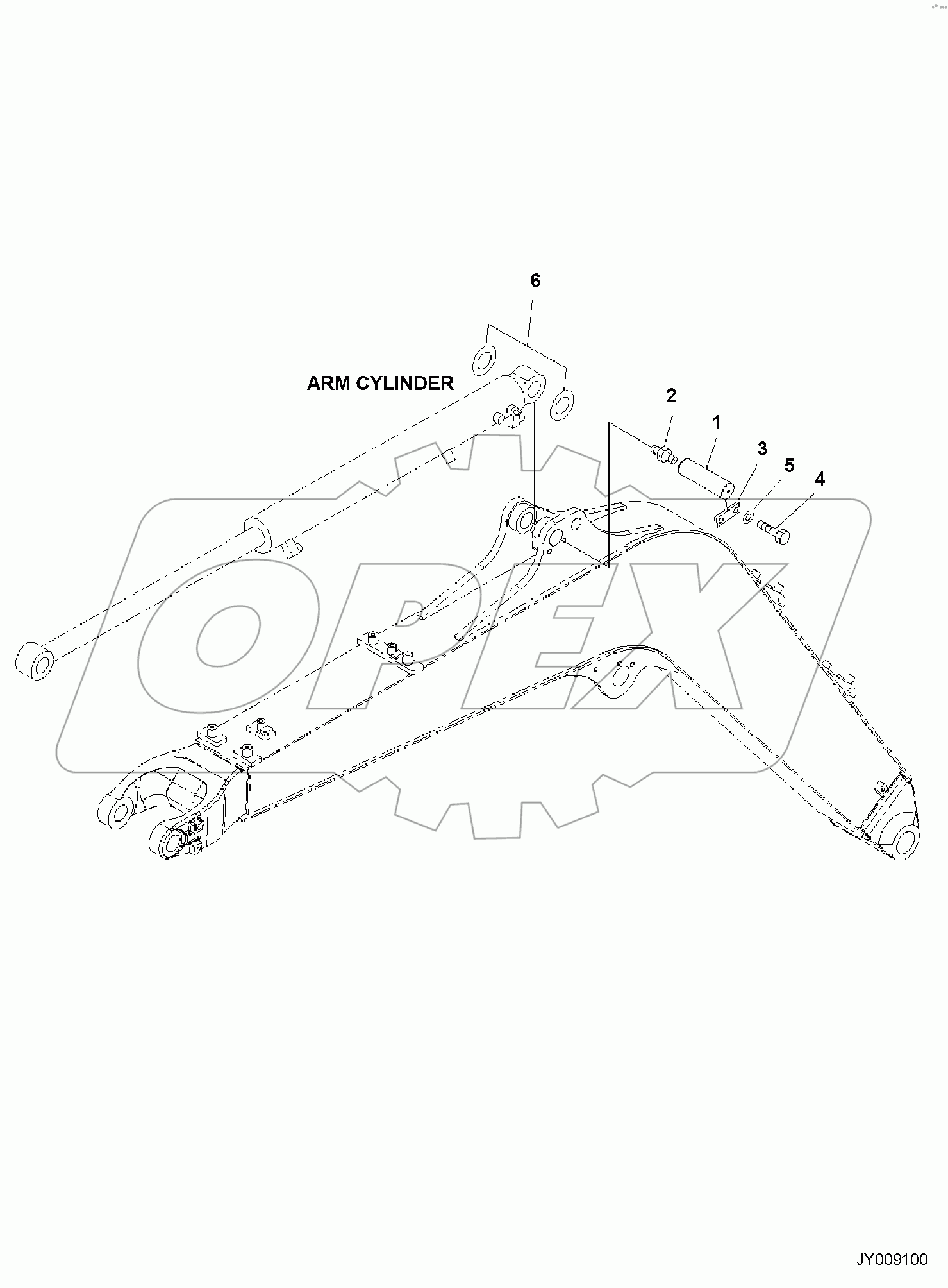  BOOM, WITH ATTACHMENT LINE, PIN, ARM CYLINDER